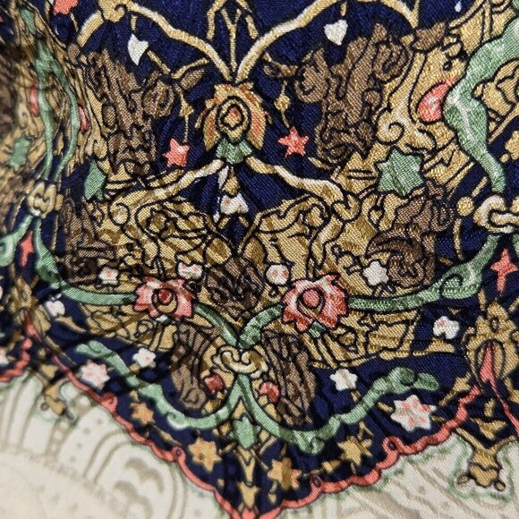 Adrianna Papell Size 4 Cream/Tan Patterned Jacket 100% Silk Button Front Closure - Picture 10 of 13